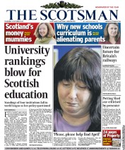 The Scotsman Newspaper Front Page (UK) for 4 October 2012
