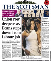 The Scotsman (UK) Newspaper Front Page for 4 November 2013