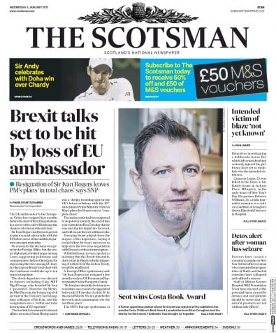 The Scotsman Newspaper Front Page (UK) for 4 January 2017