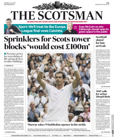 The Scotsman Newspaper Front Page (UK) for 4 July 2017