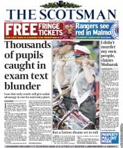 The Scotsman Newspaper Front Page (UK) for 4 August 2011