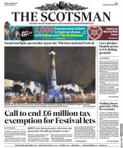 The Scotsman (UK) Newspaper Front Page for 4 August 2017