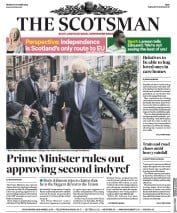 The Scotsman (UK) Newspaper Front Page for 5 October 2020