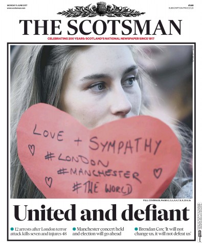The Scotsman Newspaper Front Page (UK) for 5 June 2017