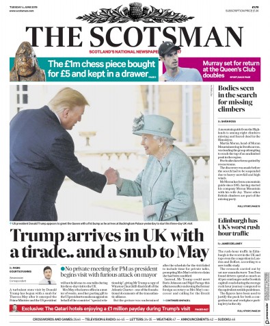 The Scotsman Newspaper Front Page (UK) for 5 June 2019