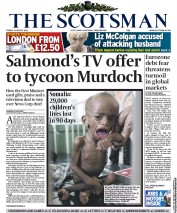 The Scotsman Newspaper Front Page (UK) for 5 August 2011