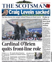 The Scotsman (UK) Newspaper Front Page for 6 November 2012