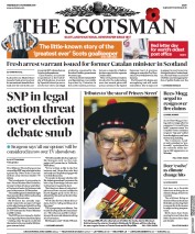 The Scotsman (UK) Newspaper Front Page for 6 November 2019