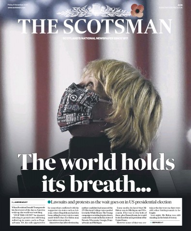 The Scotsman Newspaper Front Page (UK) for 6 November 2020