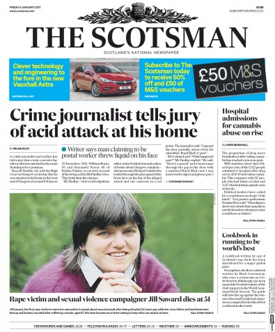 The Scotsman Newspaper Front Page (UK) for 6 January 2017