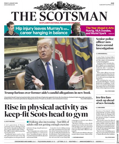 The Scotsman Newspaper Front Page (UK) for 6 January 2018