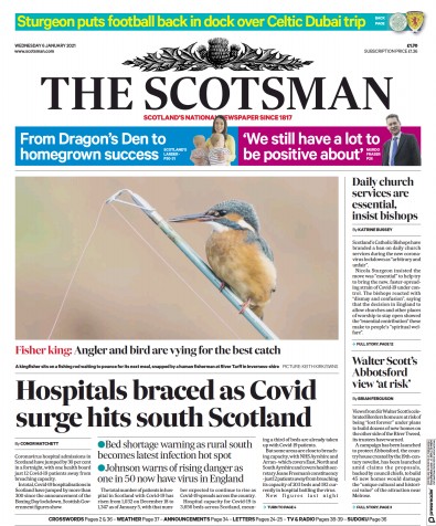 The Scotsman Newspaper Front Page (UK) for 6 January 2021