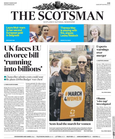 The Scotsman Newspaper Front Page (UK) for 6 March 2017