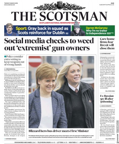 The Scotsman Newspaper Front Page (UK) for 6 March 2018