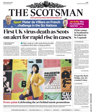 The Scotsman Newspaper Front Page (UK) for 6 March 2020