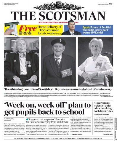 The Scotsman Newspaper Front Page (UK) for 6 May 2020
