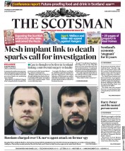 The Scotsman (UK) Newspaper Front Page for 6 September 2018