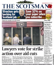The Scotsman Newspaper Front Page (UK) for 7 November 2012
