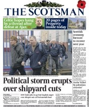 The Scotsman (UK) Newspaper Front Page for 7 November 2013