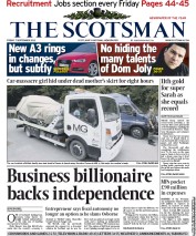 The Scotsman (UK) Newspaper Front Page for 7 September 2012