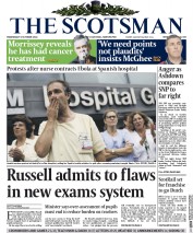 The Scotsman (UK) Newspaper Front Page for 8 October 2014