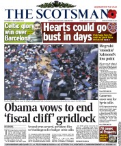 The Scotsman (UK) Newspaper Front Page for 8 November 2012