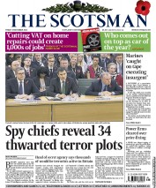 The Scotsman (UK) Newspaper Front Page for 8 November 2013
