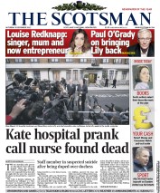 The Scotsman (UK) Newspaper Front Page for 8 December 2012
