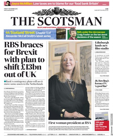 The Scotsman Newspaper Front Page (UK) for 8 December 2018