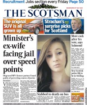 The Scotsman (UK) Newspaper Front Page for 8 March 2013