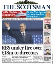 The Scotsman (UK) Newspaper Front Page for 8 March 2014