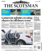 The Scotsman (UK) Newspaper Front Page for 8 April 2016