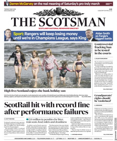The Scotsman Newspaper Front Page (UK) for 8 May 2018