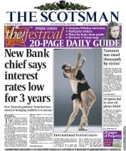 The Scotsman (UK) Newspaper Front Page for 8 August 2013