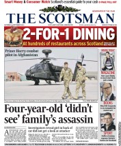 The Scotsman (UK) Newspaper Front Page for 8 September 2012