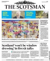 The Scotsman (UK) Newspaper Front Page for 8 September 2016