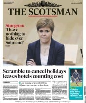 The Scotsman (UK) Newspaper Front Page for 9 October 2020