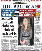 The Scotsman Newspaper Front Page (UK) for 9 November 2012