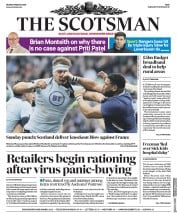The Scotsman (UK) Newspaper Front Page for 9 March 2020