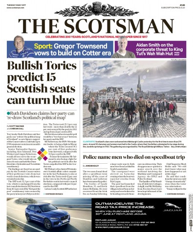 The Scotsman Newspaper Front Page (UK) for 9 May 2017