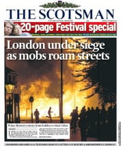 The Scotsman (UK) Newspaper Front Page for 9 August 2011