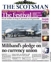 The Scotsman Newspaper Front Page (UK) for 9 August 2014