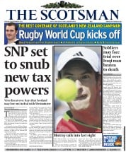 The Scotsman (UK) Newspaper Front Page for 9 September 2011