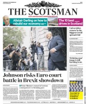 The Scotsman (UK) Newspaper Front Page for 9 September 2020