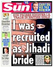 The Sun (UK) Newspaper Front Page for 10 October 2014