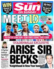 The Sun (UK) Newspaper Front Page for 10 November 2013