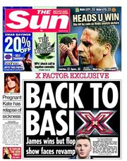 The Sun (UK) Newspaper Front Page for 10 December 2012