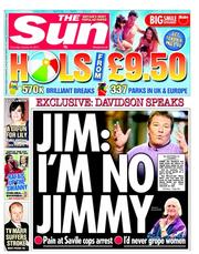 The Sun (UK) Newspaper Front Page for 10 January 2013