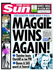The Sun (UK) Newspaper Front Page for 10 April 2013