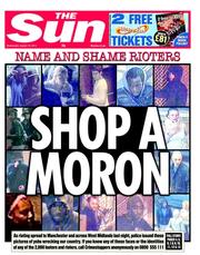 The Sun (UK) Newspaper Front Page for 10 August 2011